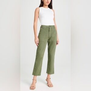 AMO | Easy Army Trouser Cargo Pants in Tea Leaf / Olive Green Cut Off Raw Hem 30
